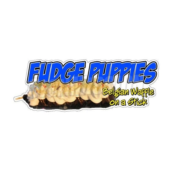 Safety Sign, 1.5 in Height, Vinyl, 48 in Length, Fudge Puppies